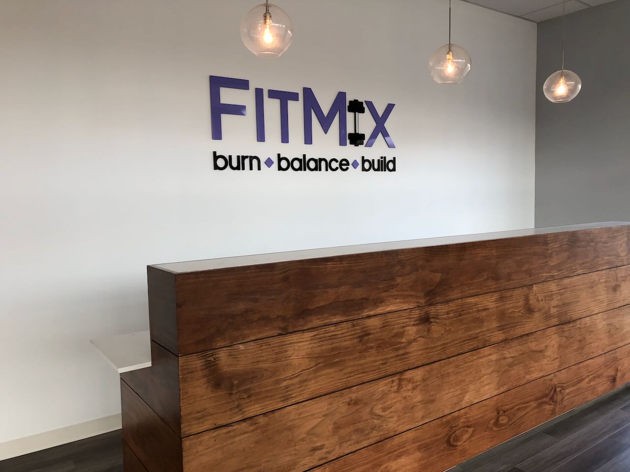 The FitMix Studio reception lobby and front desk in Malvern
